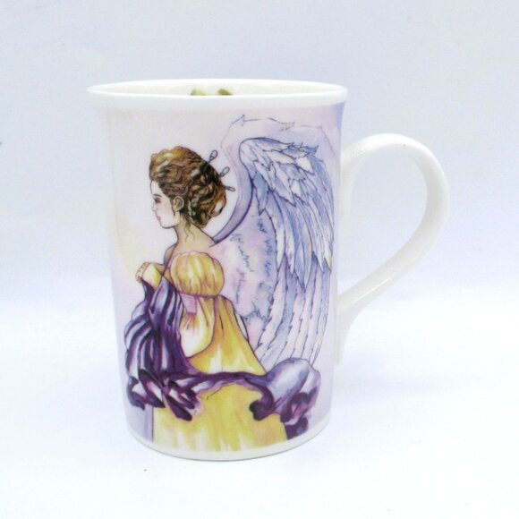 Angel Star Porcelain Angel Coffee Mug 2011 Wings Yellow Dress Design - Picture 1 of 6